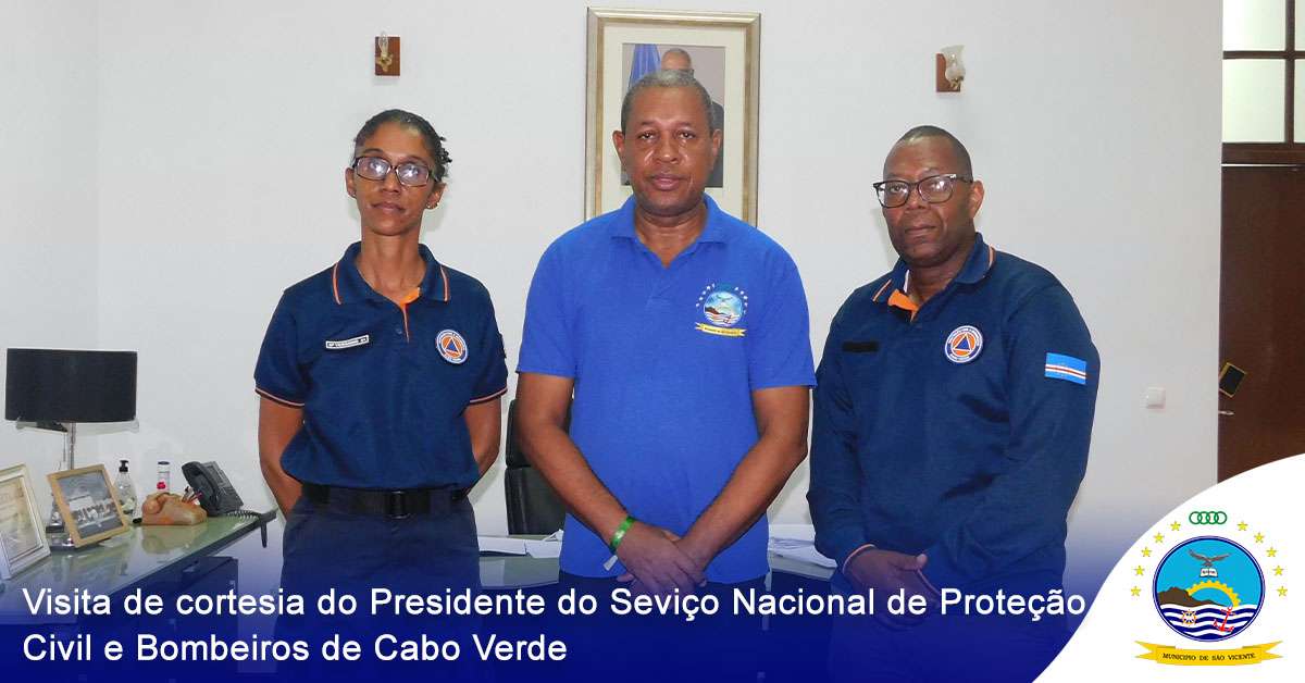 Autarca mindelense recebe o novo Presidente do Serviço Nacional de Proteção Civil e Bombeiros de Cabo Verde