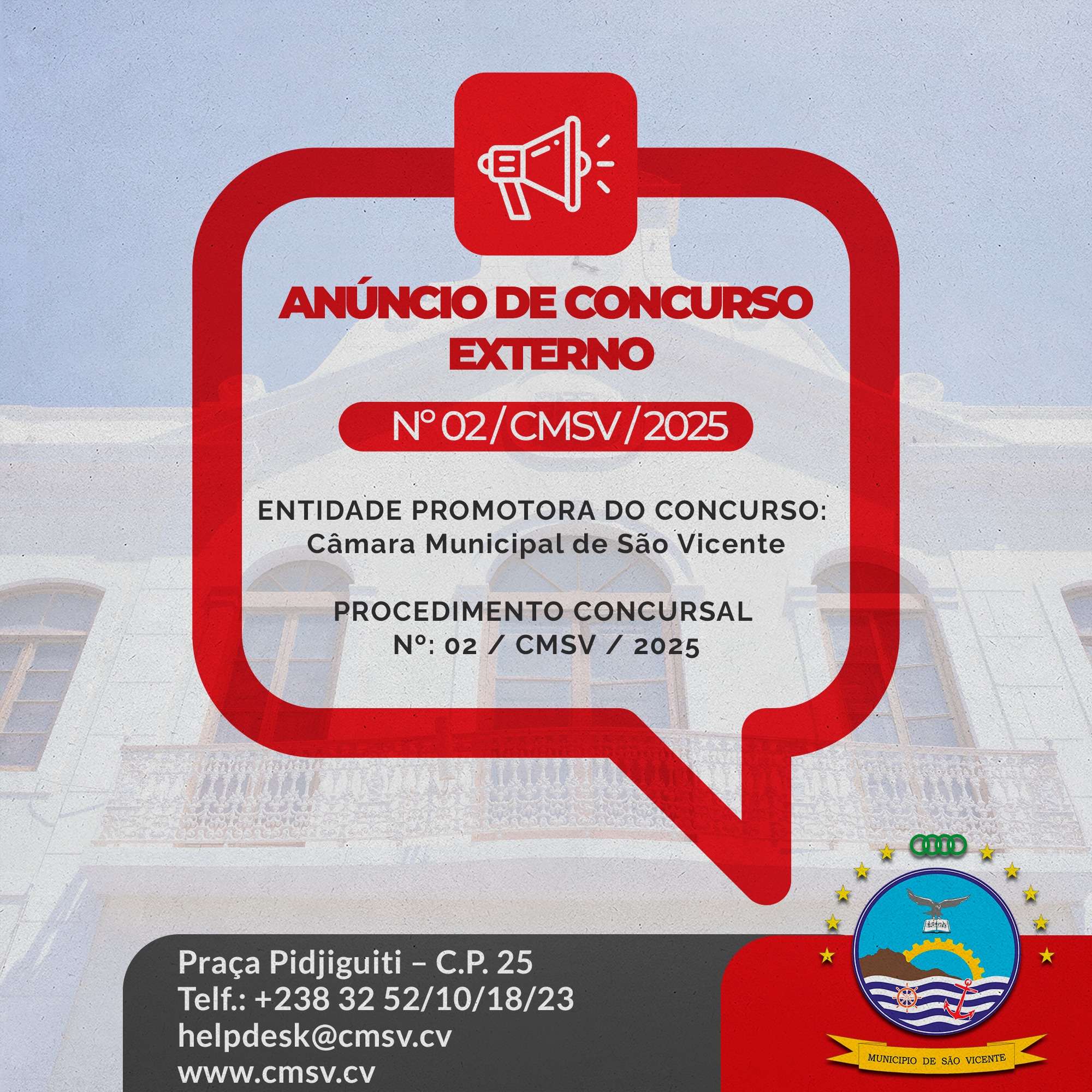 ANÚNCIO DE CONCURSO EXTERNO Nº 02/CMSV/2025